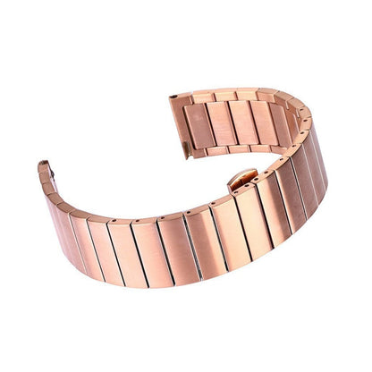22mm For Samsung Smart Watch One-bead Steel Butterfly Buckle Watch Band(Rose Gold) by bashfashion