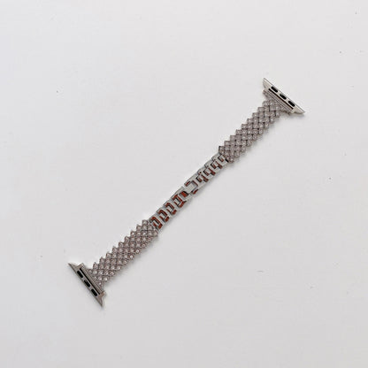 Rhombus Full Diamond Metal Wrist Strap Watch Band For Apple Watch Series 6 / 5 / 4 / Watch SE 44mm(Silver) by bashfashion