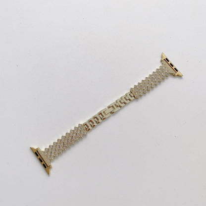 Rhombus Full Diamond Metal Wrist Strap Watch Band For Apple Watch Series 6 / 5 / 4 / Watch SE 44mm(Gold) by bashfashion