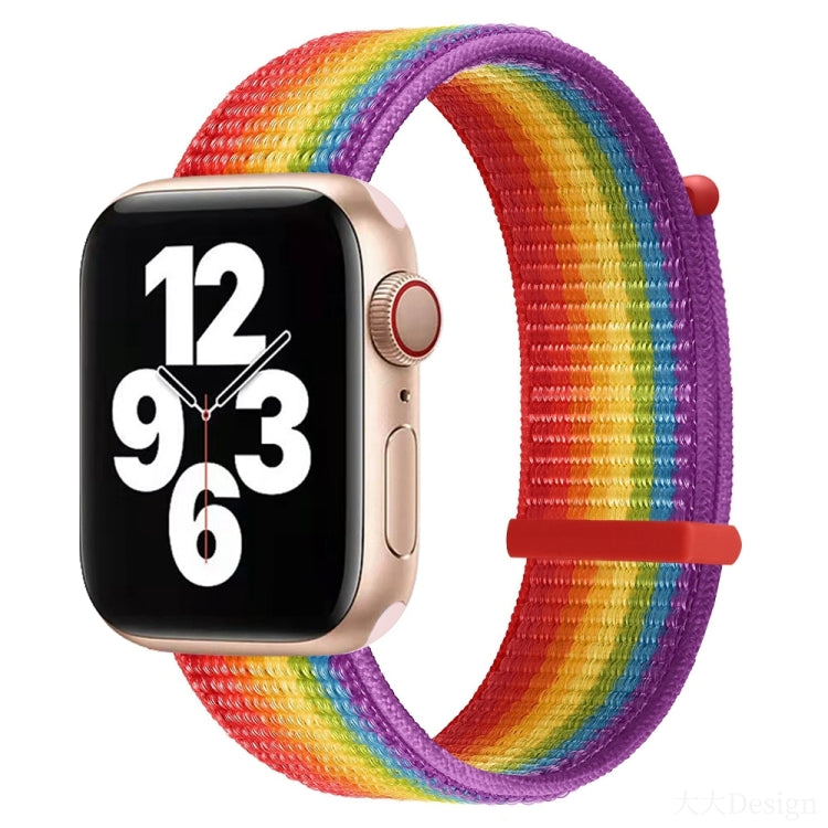 Hook and Loop Fastener Dual Section Watch Band For Apple Watch Ultra 49mm&Watch Ultra 2 49mm / Series 9&8&7 45mm / SE 3&SE 2&6&SE&5&4 44mm / 3&2&1 42mm(Rainbow Colors) by bashfashion