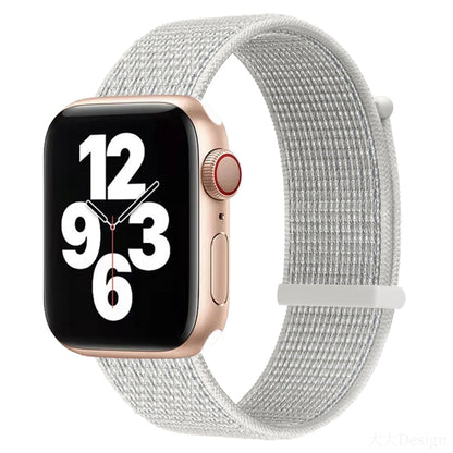 Hook and Loop Fastener Dual Section Watch Band For Apple Watch Ultra 49mm&Watch Ultra 2 49mm / Series 9&8&7 45mm / SE 3&SE 2&6&SE&5&4 44mm / 3&2&1 42mm(Reflective White) by bashfashion