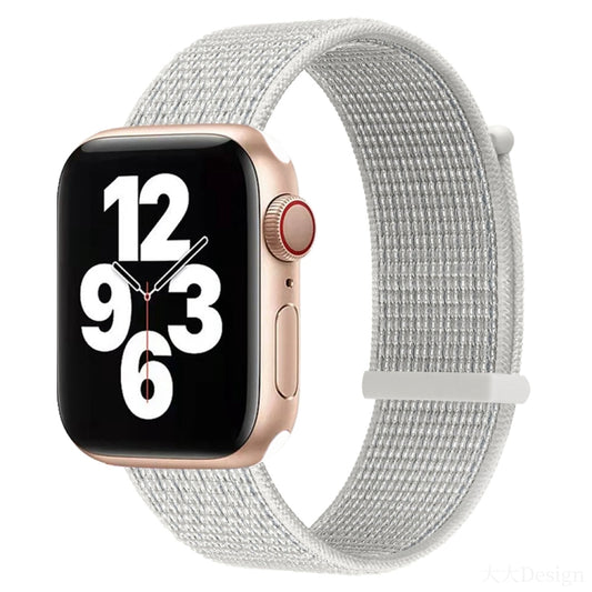 Hook and Loop Fastener Dual Section Watch Band For Apple Watch Ultra 49mm&Watch Ultra 2 49mm / Series 9&8&7 45mm / SE 3&SE 2&6&SE&5&4 44mm / 3&2&1 42mm(Reflective White) by bashfashion