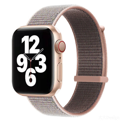 Hook and Loop Fastener Dual Section Watch Band For Apple Watch Ultra 49mm&Watch Ultra 2 49mm / Series 9&8&7 45mm / SE 3&SE 2&6&SE&5&4 44mm / 3&2&1 42mm(Pink Sand) by bashfashion