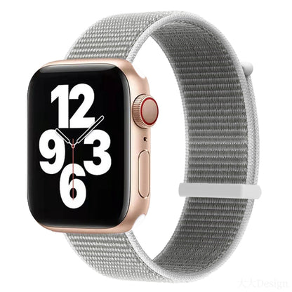 Hook and Loop Fastener Dual Section Watch Band For Apple Watch Ultra 49mm&Watch Ultra 2 49mm / Series 9&8&7 45mm / SE 3&SE 2&6&SE&5&4 44mm / 3&2&1 42mm(Seashell) by bashfashion