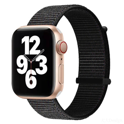 Hook and Loop Fastener Dual Section Watch Band For Apple Watch Ultra 49mm&Watch Ultra 2 49mm / Series 9&8&7 45mm / SE 3&SE 2&6&SE&5&4 44mm / 3&2&1 42mm(Black) by bashfashion
