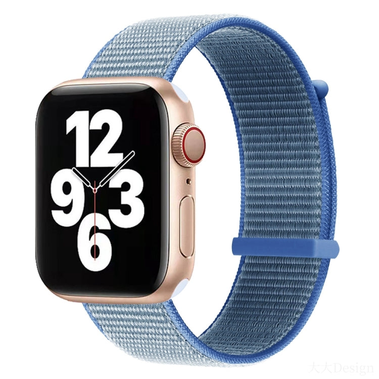 Hook and Loop Fastener Dual Section Watch Band For Apple Watch Ultra 49mm&Watch Ultra 2 49mm / Series 9&8&7 45mm / SE 3&SE 2&6&SE&5&4 44mm / 3&2&1 42mm(Lake Blue) by bashfashion