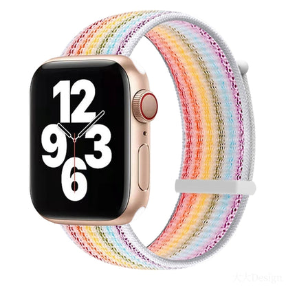 Hook and Loop Fastener Dual Section Watch Band For Apple Watch Ultra 49mm&Watch Ultra 2 49mm / Series 9&8&7 45mm / SE 3&SE 2&6&SE&5&4 44mm / 3&2&1 42mm(Seven Colorful) by bashfashion