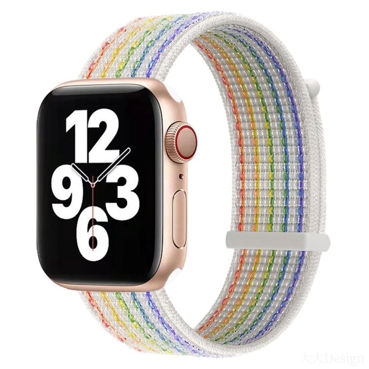 Hook and Loop Fastener Dual Section Watch Band For Apple Watch Ultra 49mm&Watch Ultra 2 49mm / Series 9&8&7 45mm / SE 3&SE 2&6&SE&5&4 44mm / 3&2&1 42mm(Reflective Rainbow Colors) by bashfashion