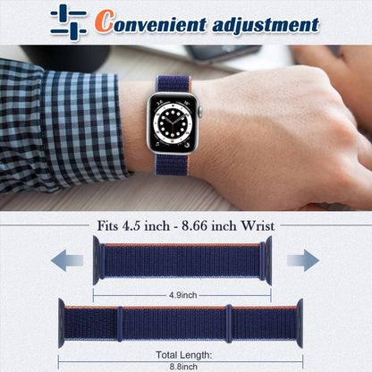 Hook and Loop Fastener Dual Section Watch Band For Apple Watch Ultra 49mm&Watch Ultra 2 49mm / Series 9&8&7 45mm / SE 3&SE 2&6&SE&5&4 44mm / 3&2&1 42mm(Reflective White) by bashfashion