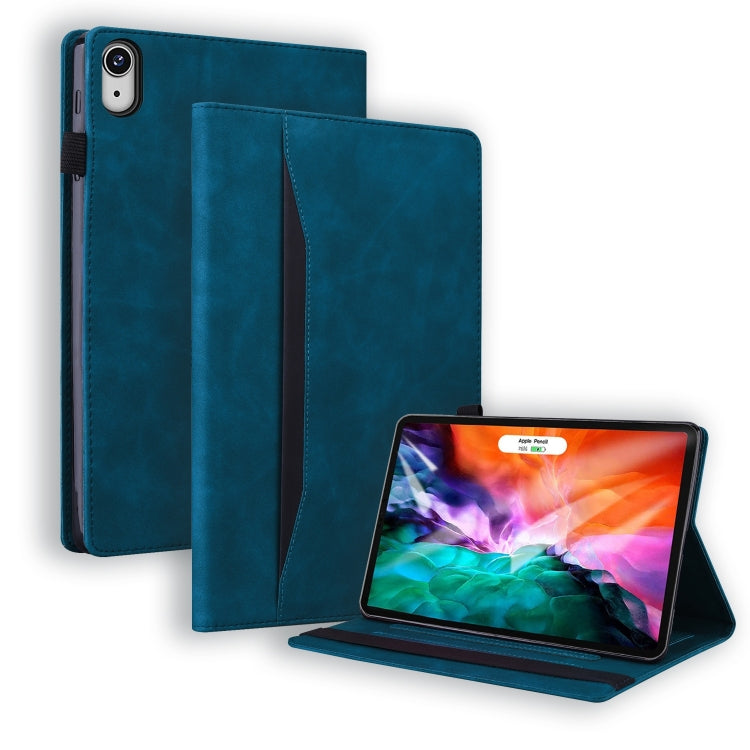 For iPad mini 6 / mini 2024 Splicing Shockproof Leather Tablet Case(Blue) by bashfashion