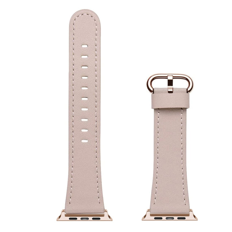 Round Buckle Leather Watch Band For Apple Watch Series 9&8&7 41mm / SE 3&SE 2&6&SE&5&4 40mm / 3&2&1 38mm(Pink) by bashfashion