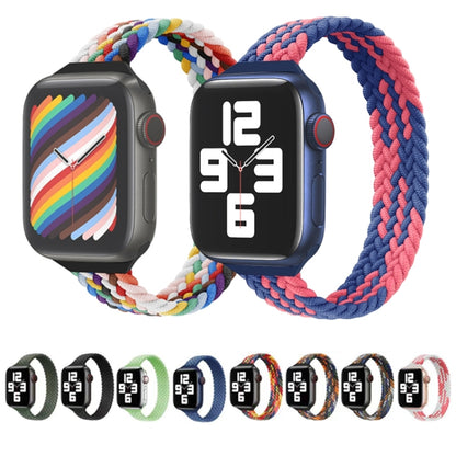 Small Waist Single Loop Nylon Braid Watch Band For Apple Watch Series 9&8&7 41mm / SE 3&SE 2&6&SE&5&4 40mm / 3&2&1 38mm, Size: XS 130mm(Colorful) by bashfashion