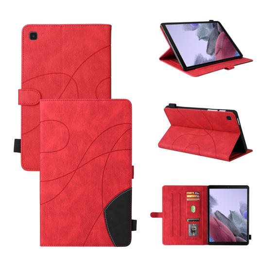 For Samsung Galaxy Tab A7 Lite T225/T220 Dual-color Splicing Horizontal Flip PU Leather Case with Holder & Card Slots(Red) by bashfashion
