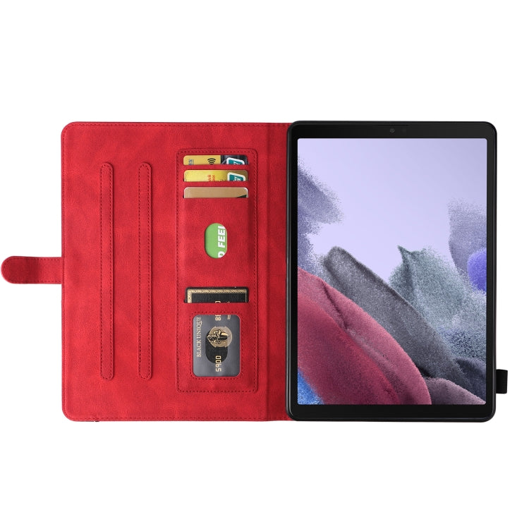 For Samsung Galaxy Tab A7 Lite T225/T220 Dual-color Splicing Horizontal Flip PU Leather Case with Holder & Card Slots(Red) by bashfashion