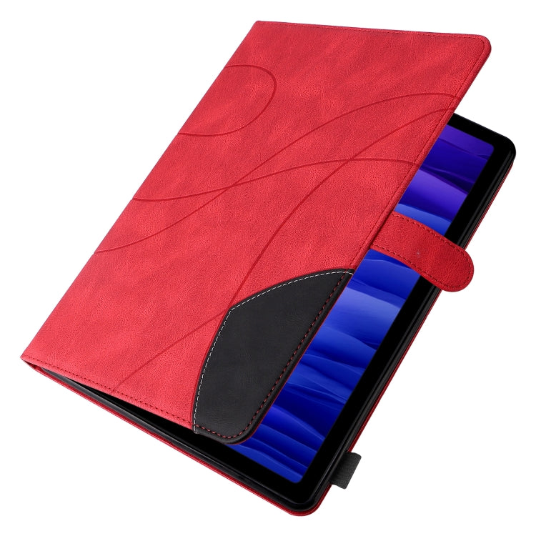 For Samsung Galaxy Tab A7 10.4 (2020) T505/T500 Dual-color Splicing Horizontal Flip PU Leather Case with Holder & Card Slots & Sleep / Wake-up Function(Red) by bashfashion