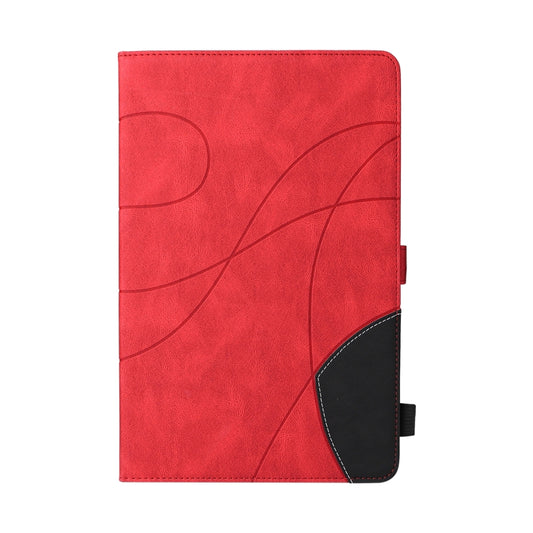 For Samsung Galaxy Tab A 8.0 (2019) T295 Dual-color Splicing Horizontal Flip PU Leather Case with Holder & Card Slots(Red) by bashfashion