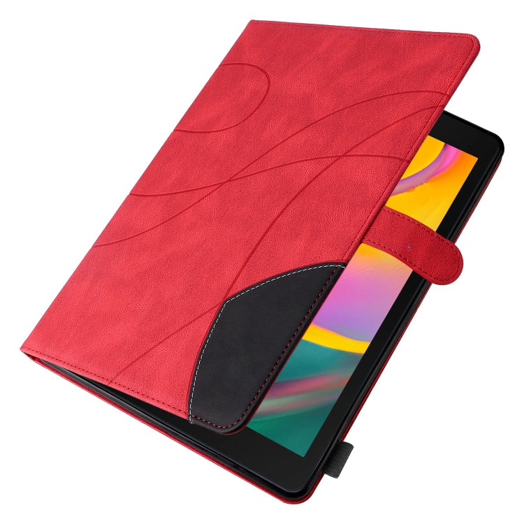 For Samsung Galaxy Tab A 8.0 (2019) T295 Dual-color Splicing Horizontal Flip PU Leather Case with Holder & Card Slots(Red) by bashfashion