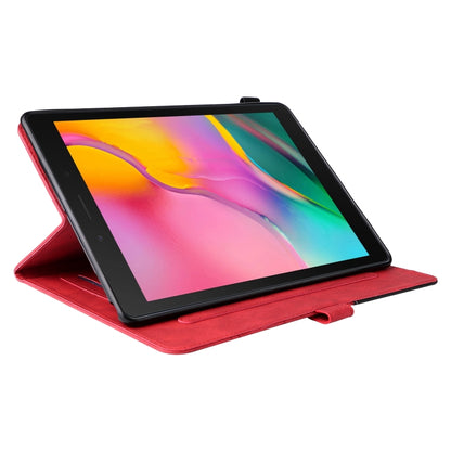 For Samsung Galaxy Tab A 8.0 (2019) T295 Dual-color Splicing Horizontal Flip PU Leather Case with Holder & Card Slots(Red) by bashfashion
