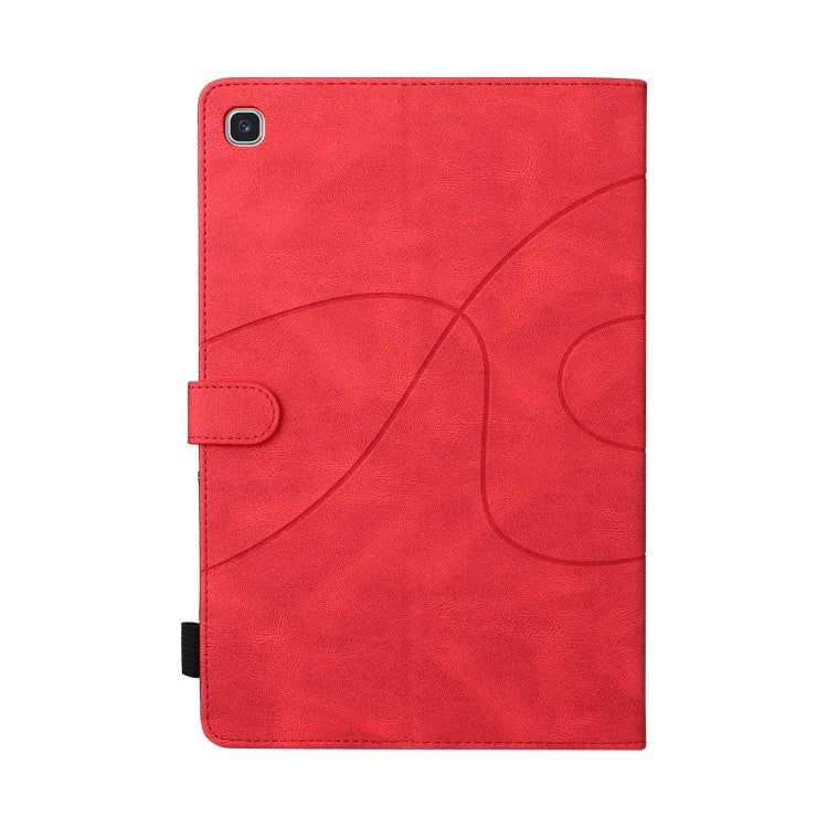 For Samsung Galaxy Tab S5e T720 Dual-color Splicing Horizontal Flip PU Leather Case with Holder & Card Slots & Sleep / Wake-up Function(Red) by bashfashion