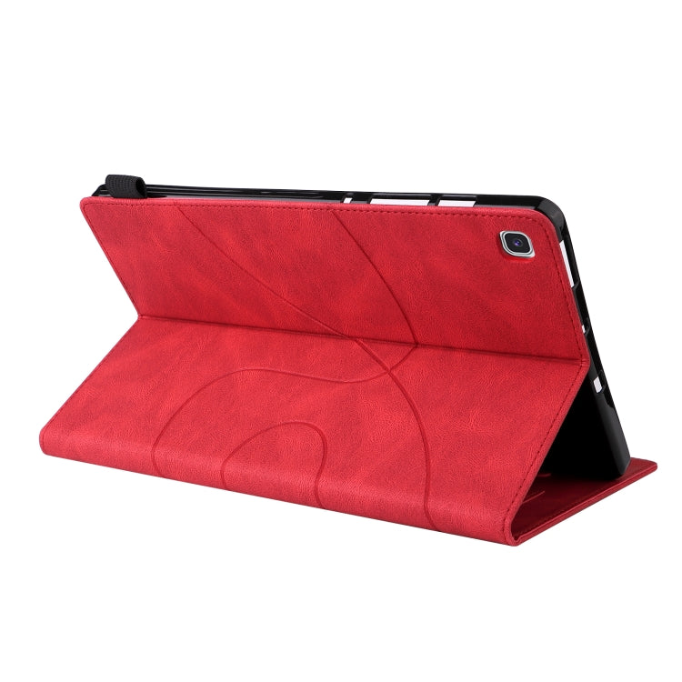 For Samsung Galaxy Tab S5e T720 Dual-color Splicing Horizontal Flip PU Leather Case with Holder & Card Slots & Sleep / Wake-up Function(Red) by bashfashion