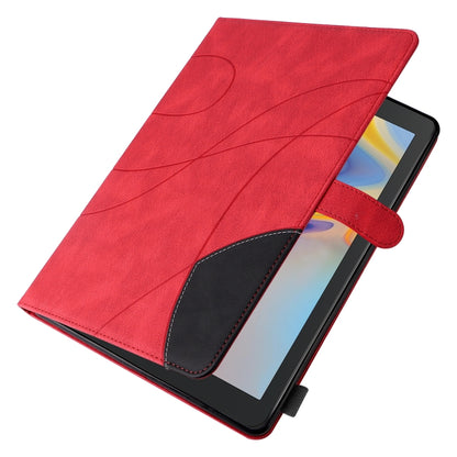 For Samsung Galaxy Tab A 8.0 (2018) T387 Dual-color Splicing Horizontal Flip PU Leather Case with Holder & Card Slots(Red) by bashfashion