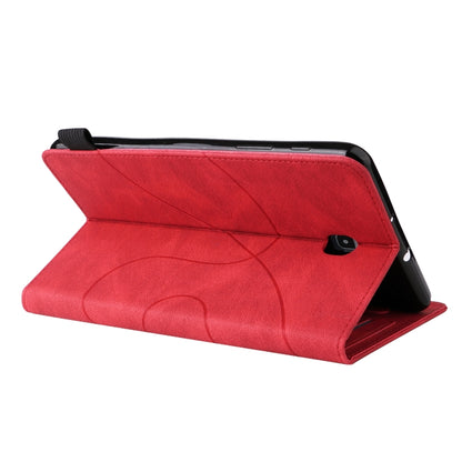 For Samsung Galaxy Tab A 8.0 (2018) T387 Dual-color Splicing Horizontal Flip PU Leather Case with Holder & Card Slots(Red) by bashfashion