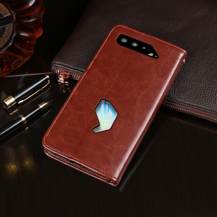 For Asus ROG Phone 5S idewei Crazy Horse Texture Horizontal Flip Leather Case with Holder & Card Slots & Wallet(Brown) by idewei