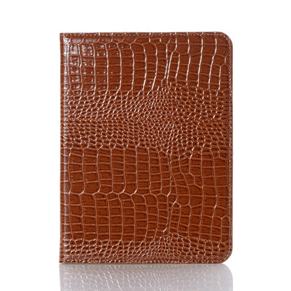 For iPad mini 6 / mini 2024 Crocodile Leather Tablet Case with Holder (Brown) by bashfashion