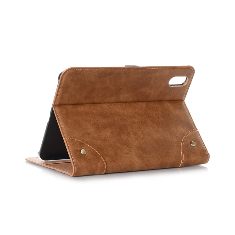 For iPad mini 6 / mini 2024 Retro Book Style Leather Tablet Case(Brown) by bashfashion