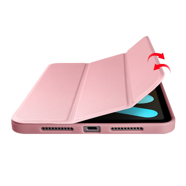 For iPad mini 6 / mini 2024 Honeycomb TPU Leather Tablet Case with 3-Folding Holder(Rose Gold) by bashfashion