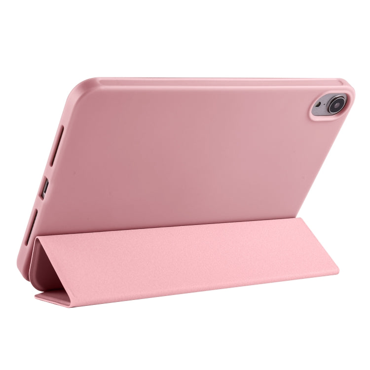 For iPad mini 6 / mini 2024 Honeycomb TPU Leather Tablet Case with 3-Folding Holder(Rose Gold) by bashfashion