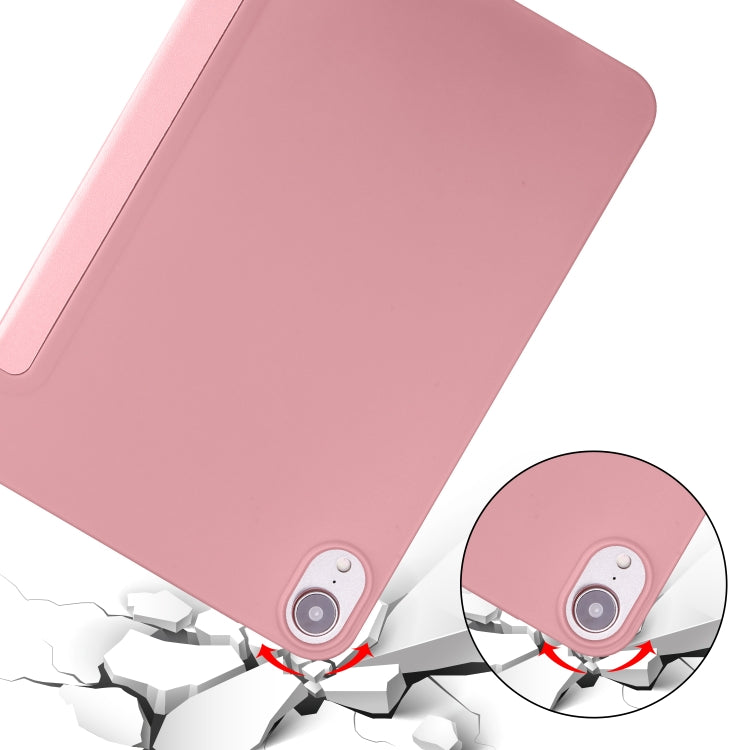 For iPad mini 6 / mini 2024 Honeycomb TPU Leather Tablet Case with 3-Folding Holder(Rose Gold) by bashfashion