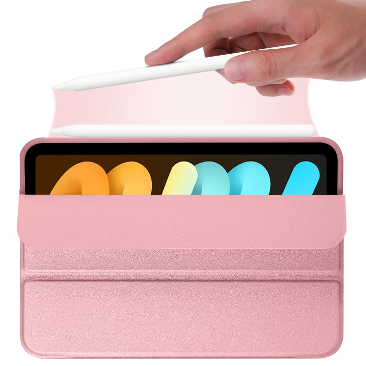 For iPad mini 6 / mini 2024 Honeycomb TPU Leather Tablet Case with 3-Folding Holder(Rose Gold) by bashfashion