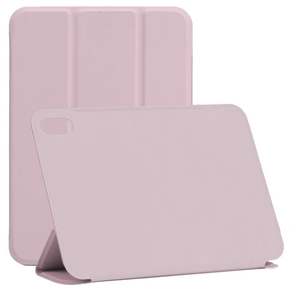 For iPad mini 2024 / mini 6 Horizontal Flip Ultra-thin Double-sided Clip Non-buckle Magnetic PU Tablet Case With Three-folding Holder & Sleep / Wake-up Function(Pink) by bashfashion