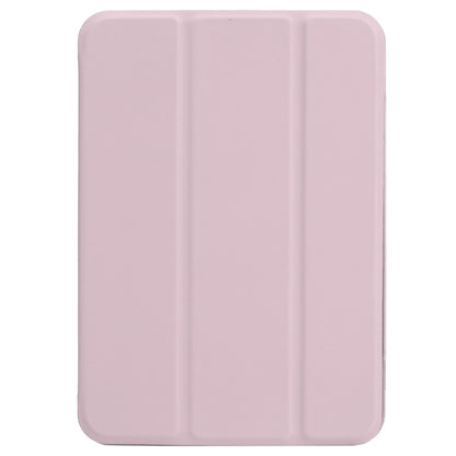 For iPad mini 2024 / mini 6 Horizontal Flip Ultra-thin Double-sided Clip Non-buckle Magnetic PU Tablet Case With Three-folding Holder & Sleep / Wake-up Function(Pink) by bashfashion