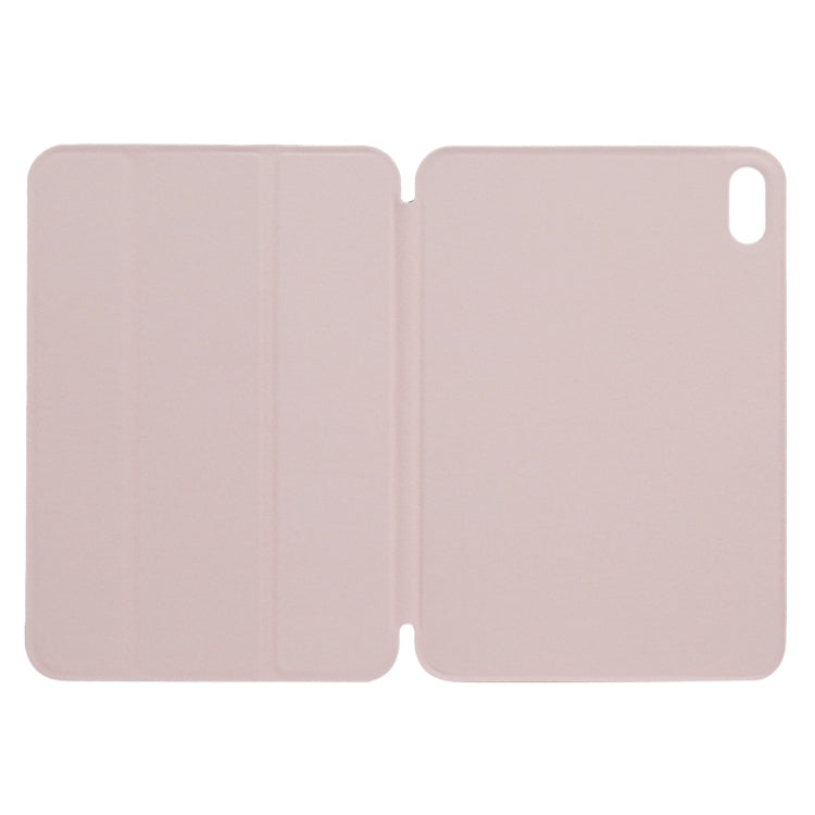 For iPad mini 2024 / mini 6 Horizontal Flip Ultra-thin Double-sided Clip Non-buckle Magnetic PU Tablet Case With Three-folding Holder & Sleep / Wake-up Function(Pink) by bashfashion