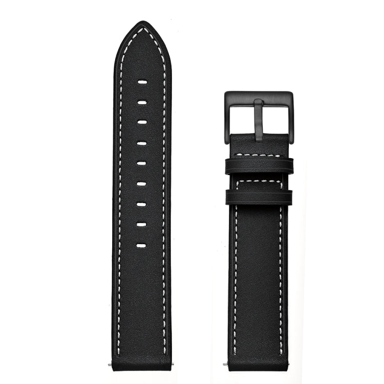For Samsung Galaxy Watch 3 41mm Leather Watch Band(Black) by bashfashion
