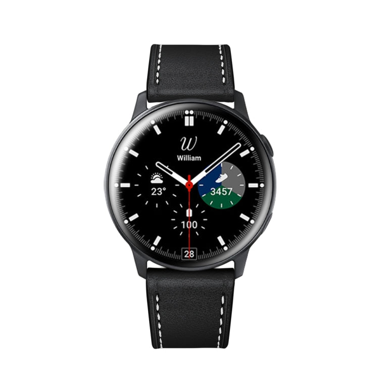 For Samsung Galaxy Watch 3 41mm Leather Watch Band(Black) by bashfashion