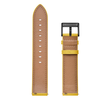 For Samsung Galaxy Watch 3 41mm Leather Watch Band(Yellow) by bashfashion