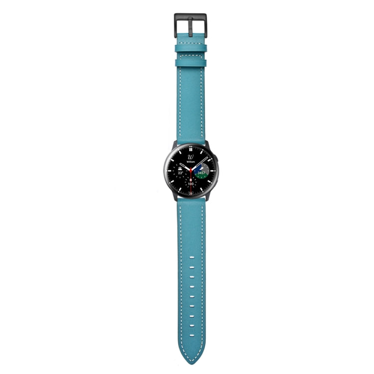 For Samsung Galaxy Watch 3 41mm Leather Watch Band(Blue) by bashfashion