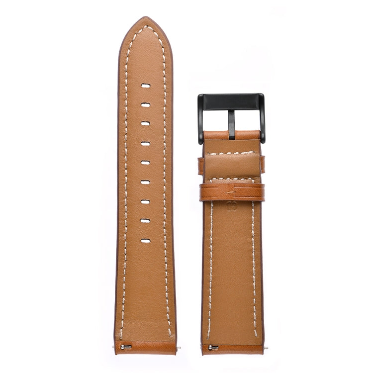 For Samsung Galaxy Watch 42mm Leather Watch Band(Brown) by bashfashion
