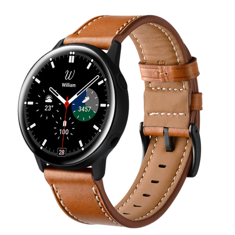 For Samsung Galaxy Watch 42mm Leather Watch Band(Brown) by bashfashion