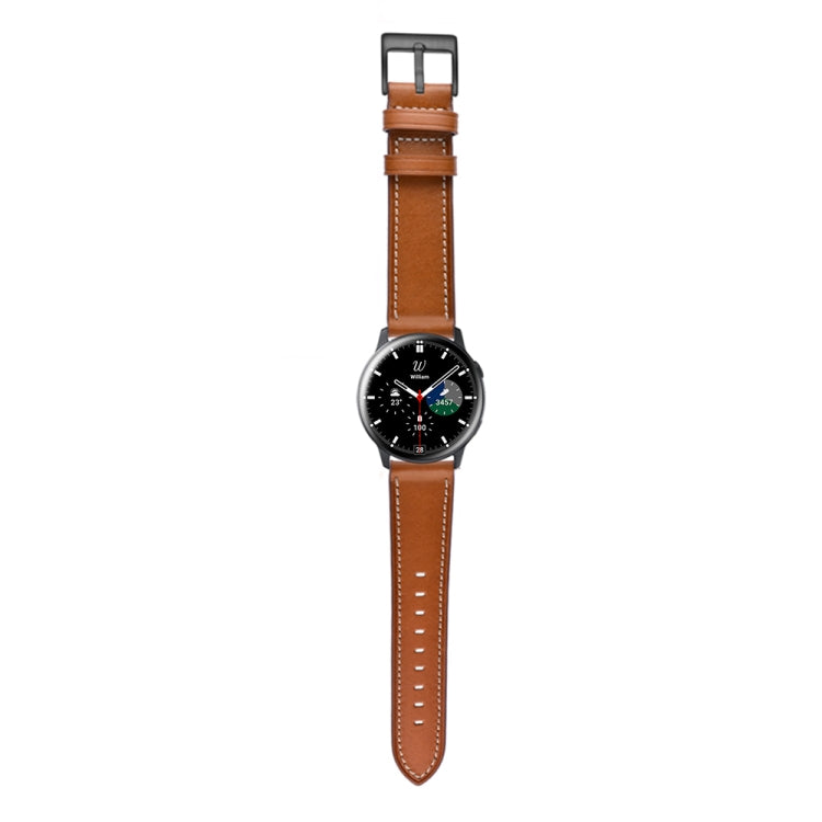 For Samsung Galaxy Watch 42mm Leather Watch Band(Brown) by bashfashion