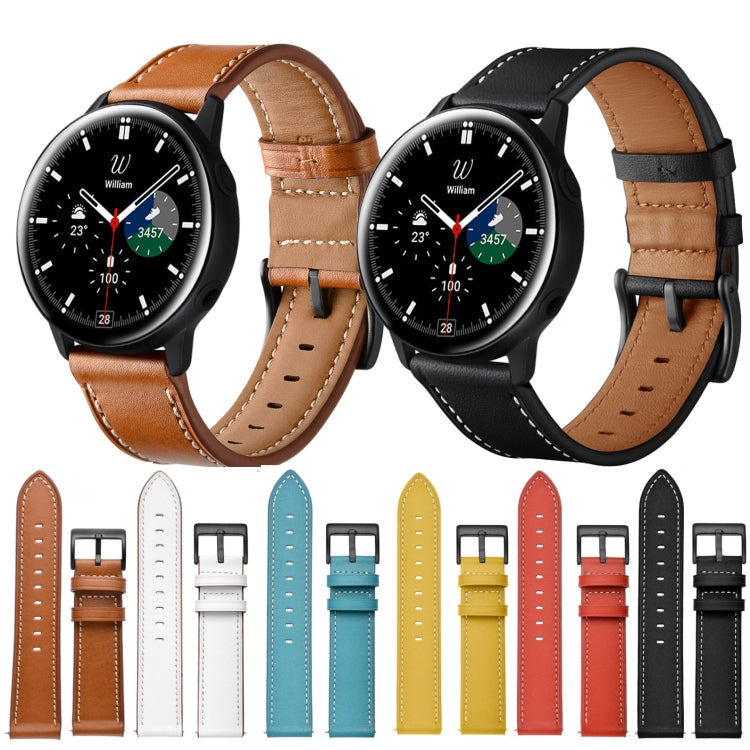 For Samsung Galaxy Watch 42mm Leather Watch Band(Brown) by bashfashion