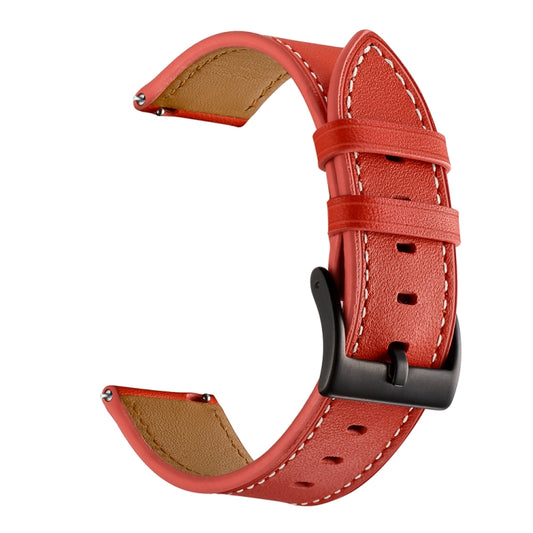 For Samsung Galaxy Watch 46mm Leather Watch Band(Red) by bashfashion