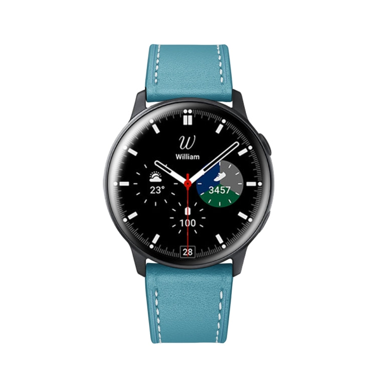 For Samsung Galaxy Watch 46mm Leather Watch Band(Blue) by bashfashion