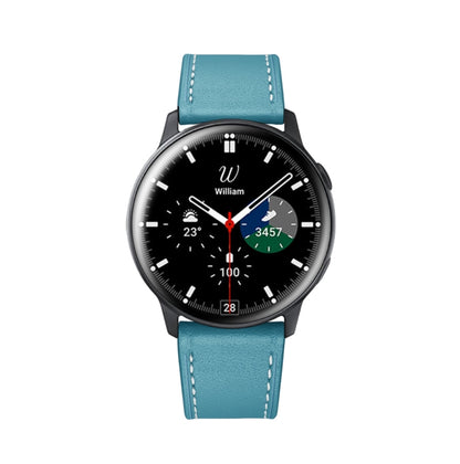 For Samsung Galaxy Watch 46mm Leather Watch Band(Blue) by bashfashion