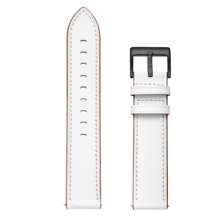 For Samsung Galaxy Watch 46mm Leather Watch Band(White) by bashfashion