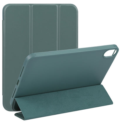 For iPad mini 6 / mini 2024 3-folding TPU Horizontal Flip Leather Tablet Case with Holder(Deep Green) by bashfashion