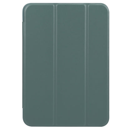For iPad mini 6 / mini 2024 3-folding TPU Horizontal Flip Leather Tablet Case with Holder(Deep Green) by bashfashion